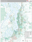 Puget Sound Wall Map Premium Style
